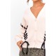 Cream Chunky Knit Ribbon Detail Cardigan Cream Chunky Knit Ribbon Detail Cardigan