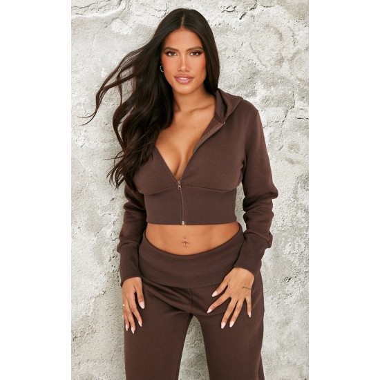 Shape Chocolate Fitted Cropped Hoodie Shape Chocolate Fitted Cropped Hoodie