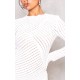 White Crinkle Texture Long Sleeve Bodycon Dress White Crinkle Texture Long Sleeve Bodycon Dress