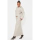 Taupe Knitted Zip Up Sweater And Maxi Skirt Set Taupe Knitted Zip Up Sweater And Maxi Skirt Set