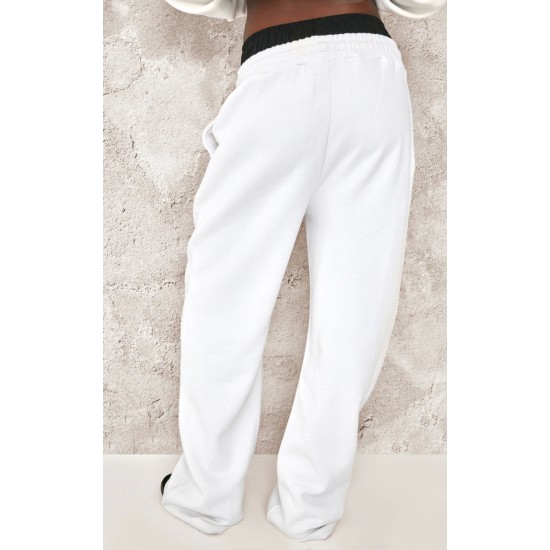 Tall White Double Waistband Wide Leg Sweatpant Tall White Double Waistband Wide Leg Sweatpant