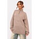 Taupe Knitted Slouchy Half Zip Sweater Taupe Knitted Slouchy Half Zip Sweater