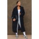 Plus Black Longline Borg Coat Plus Black Longline Borg Coat