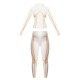 PRETTYLITTLETHING Cream Ski Contrast Seam Sculpt Jacket & Leggings Set PRETTYLITTLETHING Cream Ski Contrast Seam Sculpt Jacket & Leggings Set
