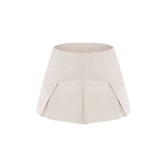 Stone Tailored Woven Box Pleat Skater Skort Stone Tailored Woven Box Pleat Skater Skort