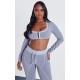 Shape Light Grey Washed Cotton Hook And Eye Long Sleeve Crop Top Shape Light Grey Washed Cotton Hook And Eye Long Sleeve Crop Top