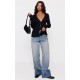 Black Knitted Ribbed Long Sleeve Cardigan Black Knitted Ribbed Long Sleeve Cardigan
