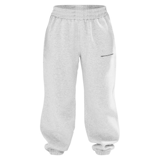 PRETTYLITTLETHING Petite Ash Grey Branded Sweatpants PRETTYLITTLETHING Petite Ash Grey Branded Sweatpants