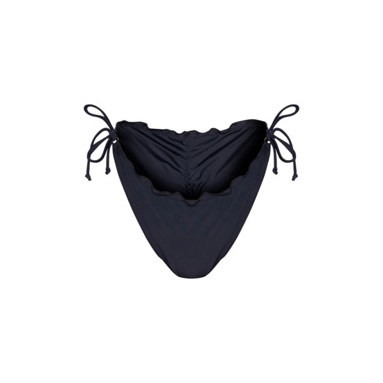 Black Frill Edge Ruched Back Bikini Bottoms Black Frill Edge Ruched Back Bikini Bottoms