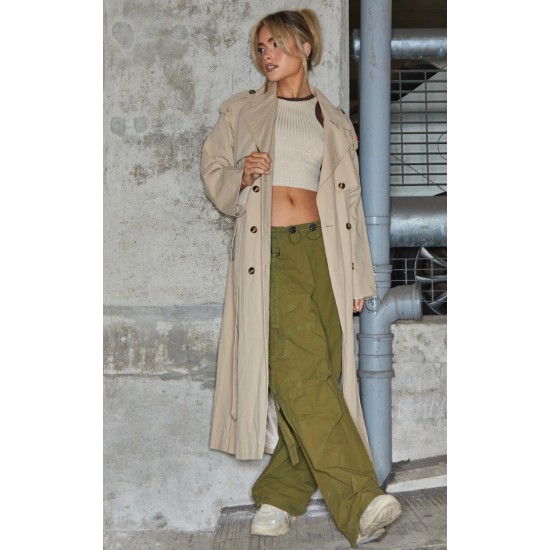 Beige Belted Double Breasted Trench Coat Beige Belted Double Breasted Trench Coat
