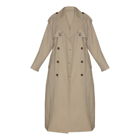 Beige Belted Double Breasted Trench Coat Beige Belted Double Breasted Trench Coat