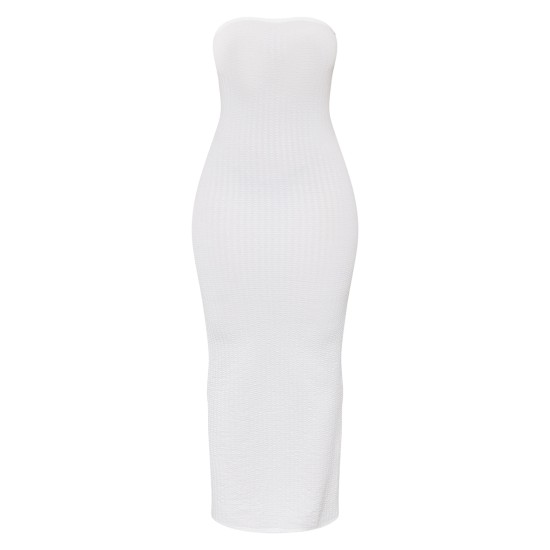 Shape White Textured Bandeau Midaxi Dress Shape White Textured Bandeau Midaxi Dress