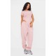 PRETTYLITTLETHING Light Pink High Waist Cuffed Sweatpants PRETTYLITTLETHING Light Pink High Waist Cuffed Sweatpants