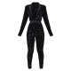 Black Velvet Sequin Plunge Front Tailored Jumpsuit Black Velvet Sequin Plunge Front Tailored Jumpsuit