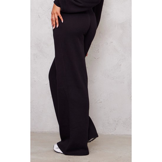 Tall Black High Waisted Wide Leg Sweatpants Tall Black High Waisted Wide Leg Sweatpants