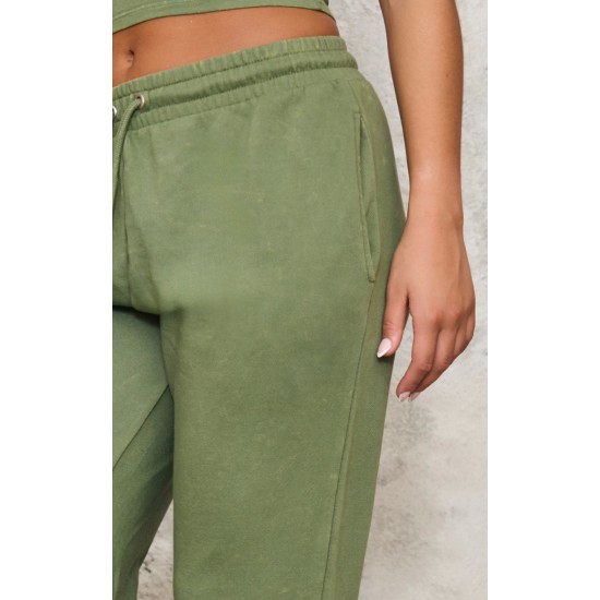Khaki High Waisted Cuffed Sweatpants Khaki High Waisted Cuffed Sweatpants