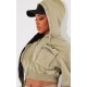 PRETTYLITTLETHING Shape Olive Washed Cargo Cropped Hoodie PRETTYLITTLETHING Shape Olive Washed Cargo Cropped Hoodie
