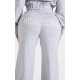 PRETTYLITTLETHING Shape Grey Marl Distressed Elasticated Waistband Wide Leg Sweatpants PRETTYLITTLETHING Shape Grey Marl Distressed Elasticated Waistband Wide Leg Sweatpants