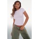 Basic White Cotton Blend Fitted Crew Neck T Shirt Basic White Cotton Blend Fitted Crew Neck T Shirt