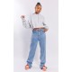 Ash Grey Oversized Cropped Sweat Hoodie Ash Grey Oversized Cropped Sweat Hoodie