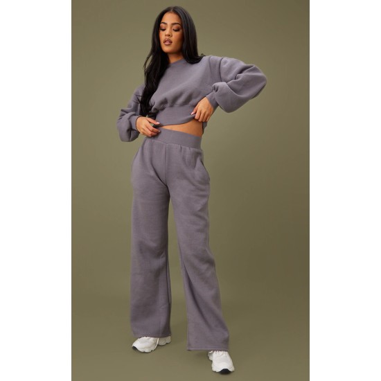 Tall Steel Blue High Waist Wide Leg Sweatpant Tall Steel Blue High Waist Wide Leg Sweatpant