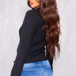 Black Fitted Buckle Detail Shirt