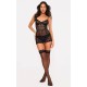 Black Lace Underwired Slip Dress Lingerie Set Black Lace Underwired Slip Dress Lingerie Set