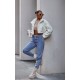 Cream Buckle Collar Borg Aviator Jacket Cream Buckle Collar Borg Aviator Jacket