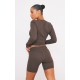 Espresso Sculpt Long Sleeve Crop Gym Top Espresso Sculpt Long Sleeve Crop Gym Top