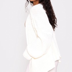 Cream Chunky Knit Slouchy Cardigan