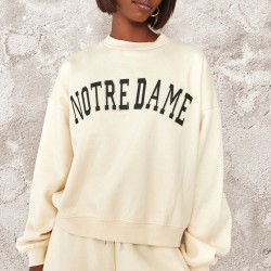 Tall Cream Notre Dame Oversized Sweatshirt